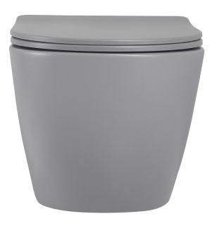 Подвесной унитаз ABBER Bequem AC1101MG безободковый серый матовый